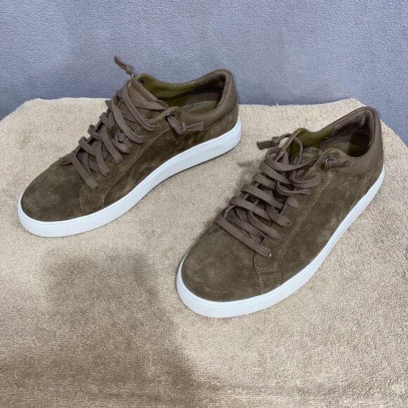 Vince Men’s Taupe Suede Low-Top Sneakers Lace-Up White Sole Size 9.5 (EU 43) - Picture 8 of 8